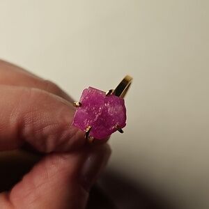 Raw Trapiche Ruby Crystal Ring